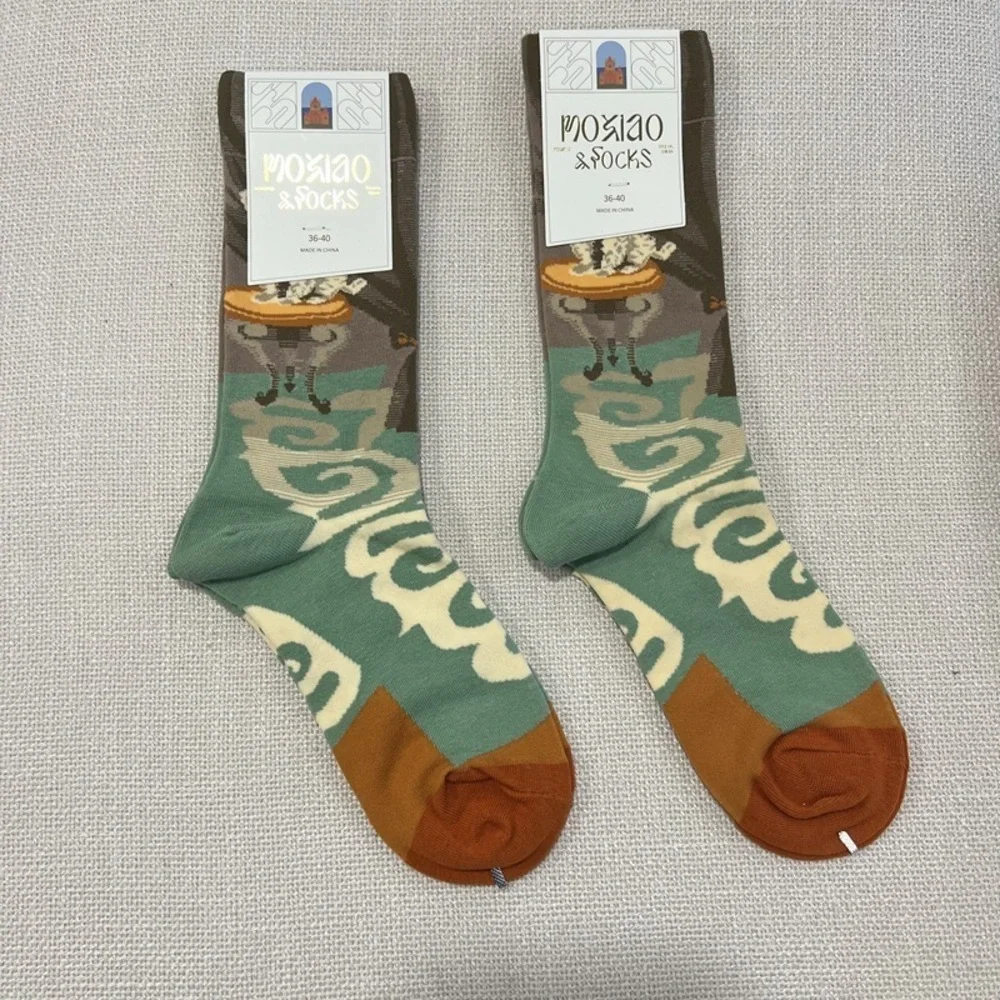 X37 Green Crew Socks | Artistic Designs | Green One Size 5.5-9.5